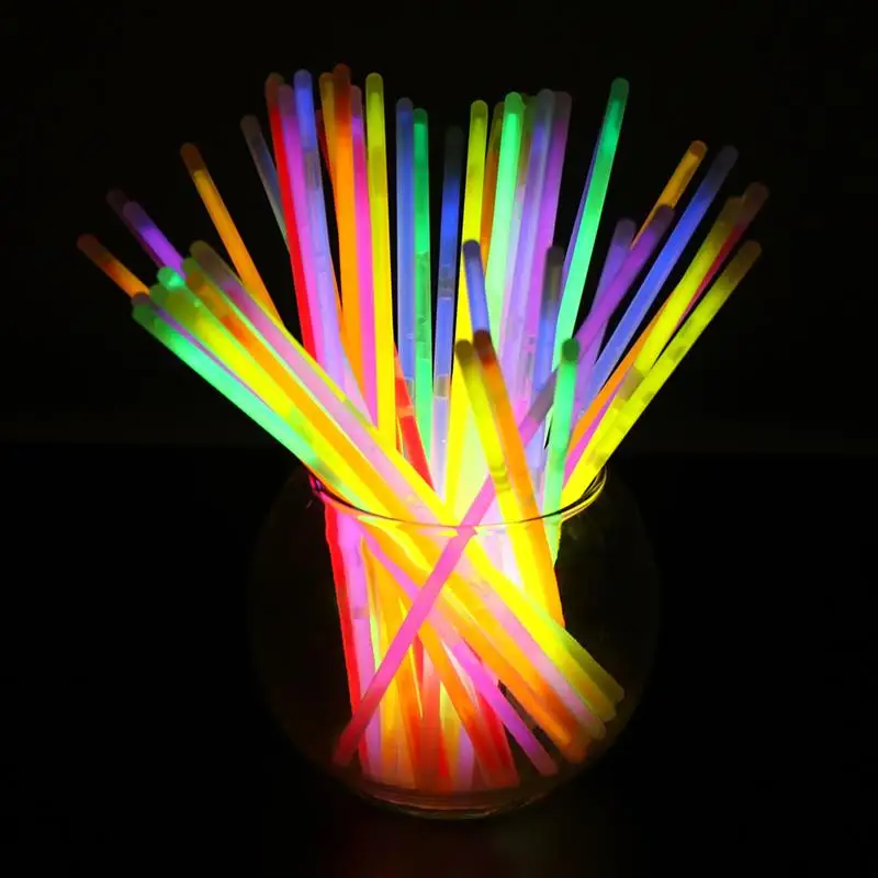 100pcs/Set Colorful Glow In The Dark Fluorescence Stick Bracelets Necklaces Festival Xmas Party Neon Glowstick Kids Toy | Дом и сад