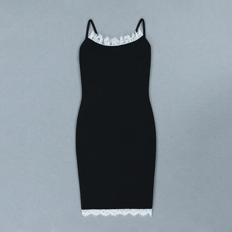 2019 Mini Dress Sexy Celebrity Backless Spaghetti Strap Women Lace Bandage Night Club SleevelessBody con Party Dresses Wholesale | Женская