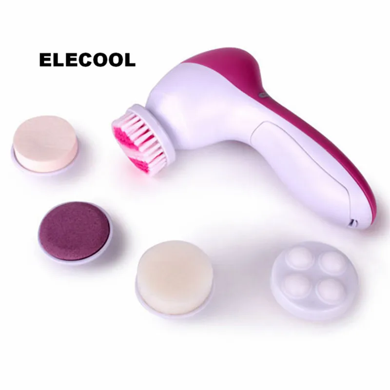 ELECOOL 5 в 1 Электрический массажер для ухода за кожей лица скребок чистящая щетка