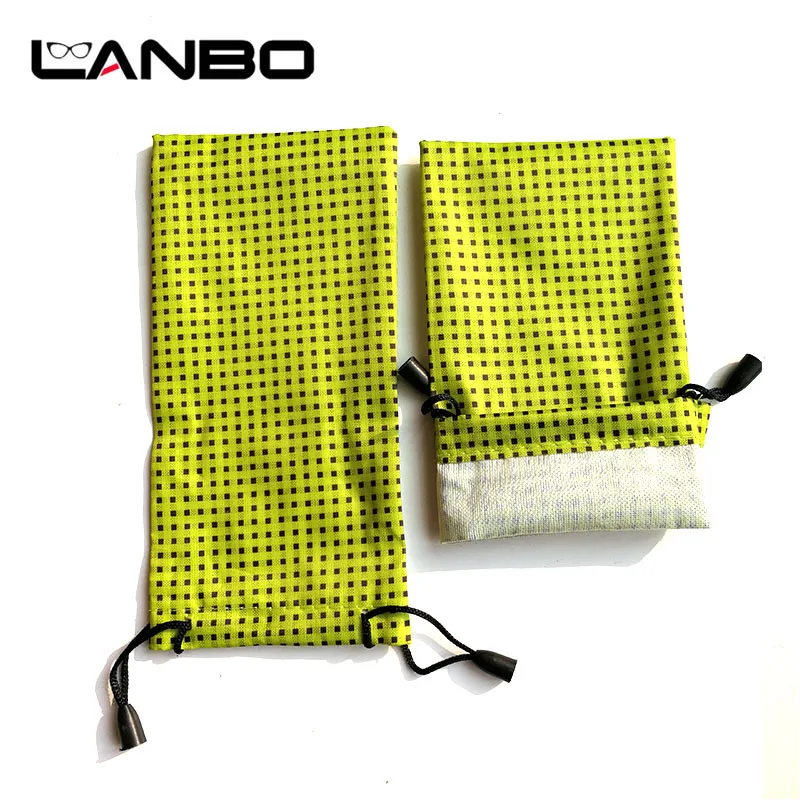 LANBO 100 шт./лот Чехол для очков мягкая Водонепроницаемая клетчатая ткань оптовая
