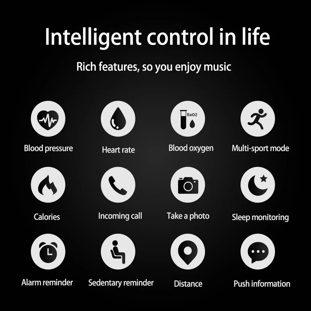 L8 Smart Fitness Activity Tracker Band Heart Rate Monitor Color Screen Sports Bracelet Bluetooth Smartband for Android IOS phone |