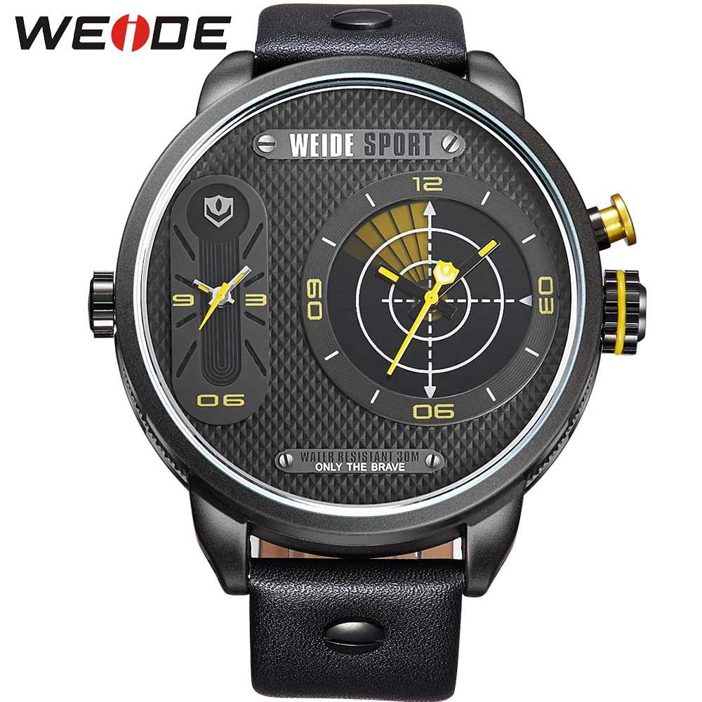 WEIDE топ роскошные модные спортивные повседневные Бизнес Кварцевые Дата Кожаный