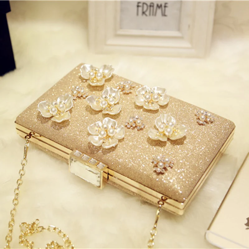Золотые вечерние сумки для женщин пластиковые с цветами роскошные элегантные