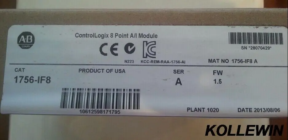 Новый оригинальный модуль Allen Bradley 1756 IF8 ControlLogix 8 Point A/I ПЛК Модуль Заводская