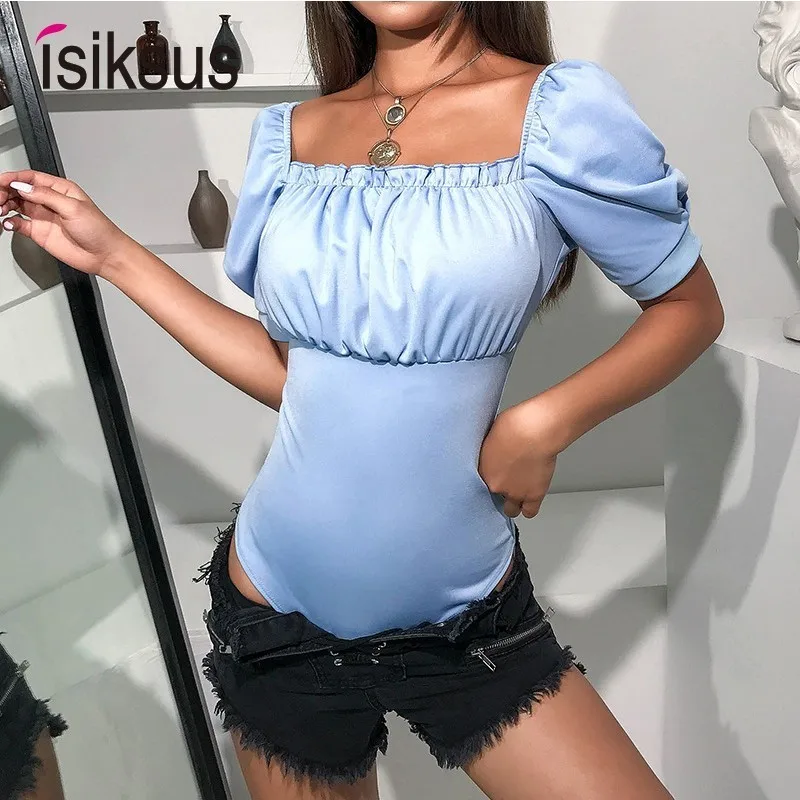 Isiksus черный летний сексуальный стринги боди для женщин короткий рукав открытая