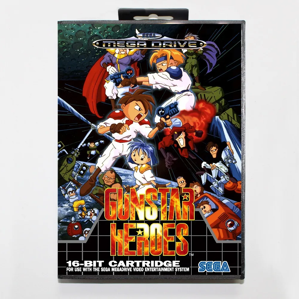 16 бит Sega MD игровой Картридж с розничной коробкой Gunstar герои карточная игра для