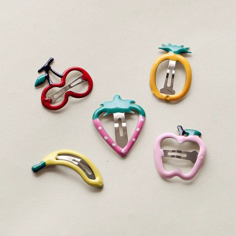 5 шт./лот Новый дизайн Детские милые красочные заколки для волос с фруктами