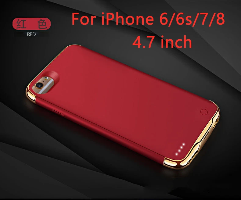 For 6 6s 7 8-Red 3500 мАч/4000 мАч зарядное устройство чехол банк питания для iPhone 6 6s 7 8 ультра тонкий внешний резервный аккумулятор для iPhone 6 6s 7 8 Plus - Цвет: For 6 6s 7 8-Red