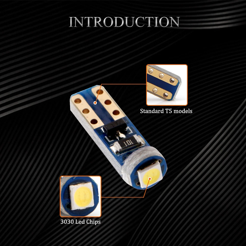 20 шт./лот выпуклая T5 PCB 1 SMD Светодиодная клиновидная база 12 В Автомобильная