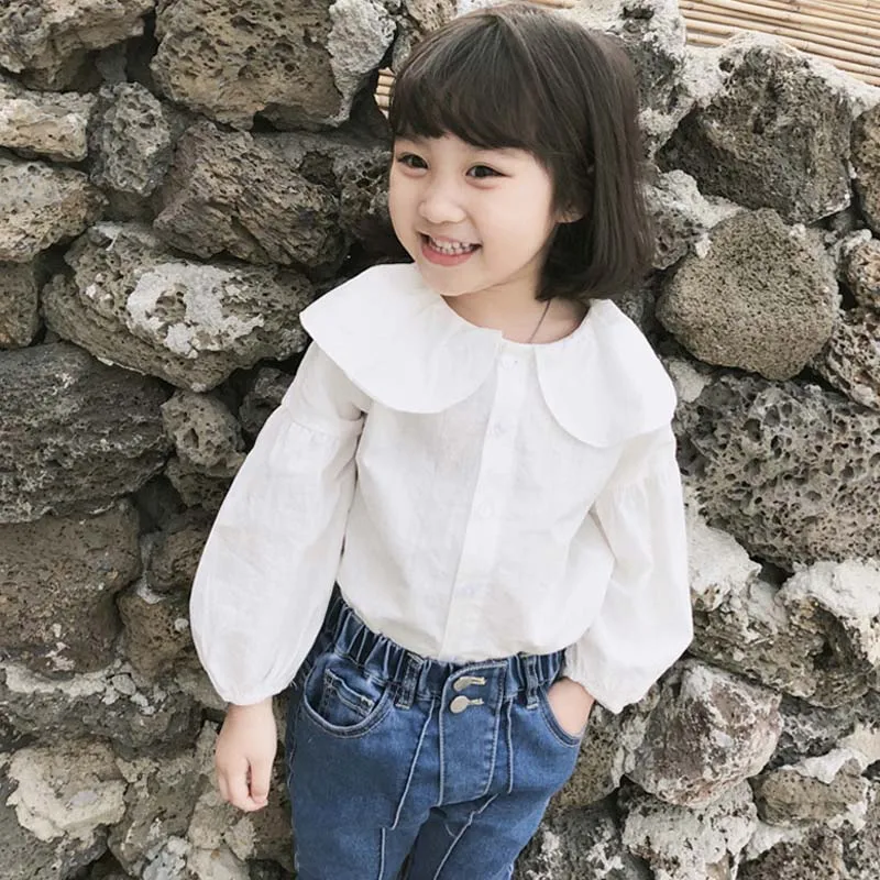 Детская блузка с длинным рукавом из хлопка|girls blouse|girls school shirtsgirls blouses children |