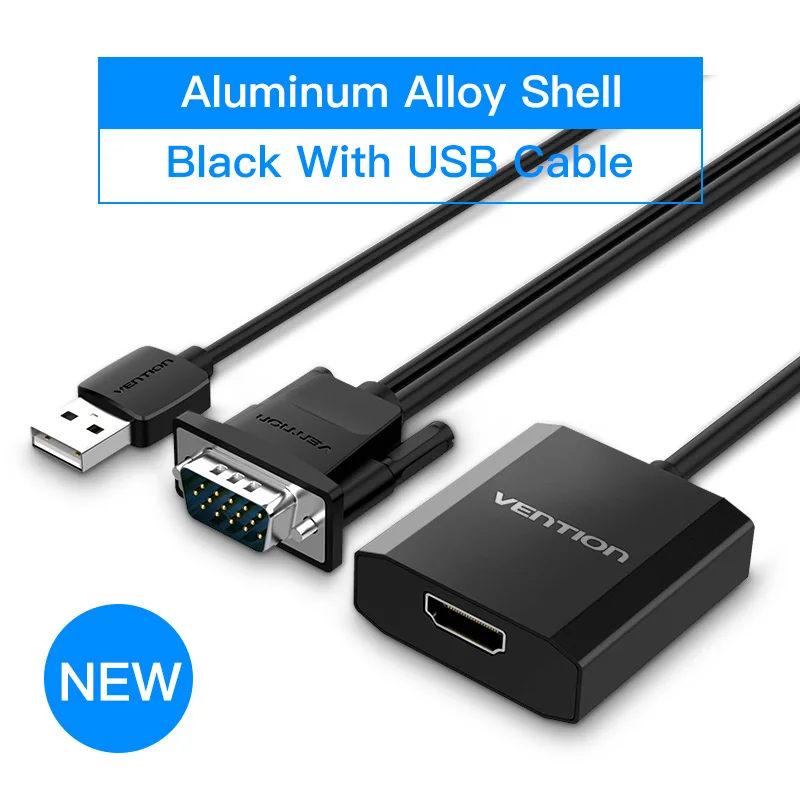 2 in 1 Vention VGA к HDMI конвертер кабель адаптер с аудио 1080 P VGA HDMI Цифровой Аналоговый адаптер для ПК ноутбук к HDTV проектор - Цвет: 2 in 1