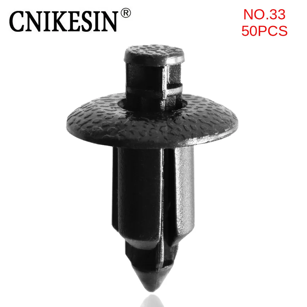 CNIKESIN#33, 50 шт., 8 мм, нажимной тип, заклепки, крепежные зажимы, авто, внутренняя деревенская доска, крыло, пластиковая застежка, зажим, Универсальный Автомобильный крепеж