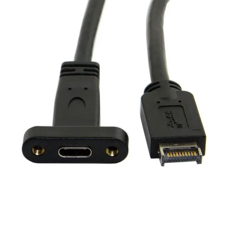 USB 3 1 Разъем передней панели для C типа Женский удлинитель с винт крепления 40 см| |
