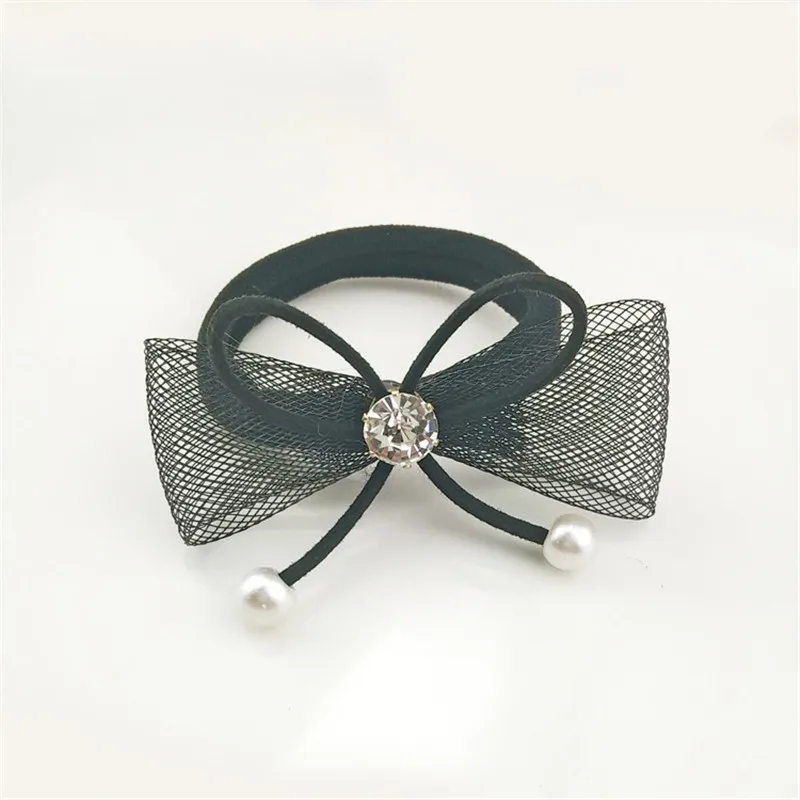 Милая одежда для волос принцессы с жемчужным бантом конский хвост зажим