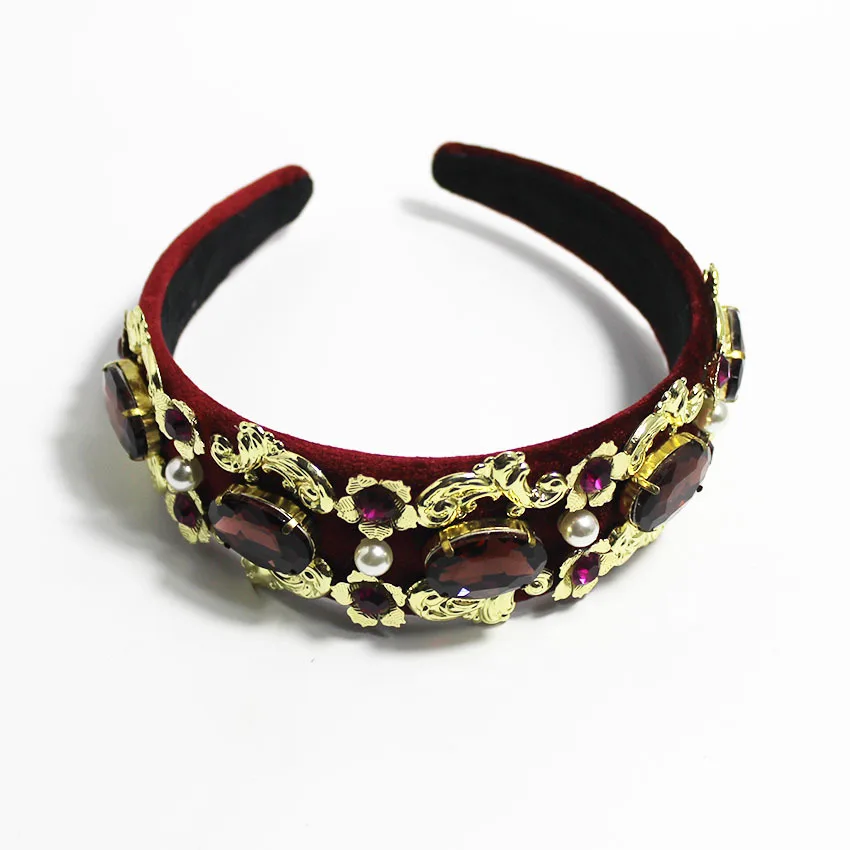 New Europe and America Baroque satin gem headband casual fashion show hair accessories 994 | Украшения и аксессуары