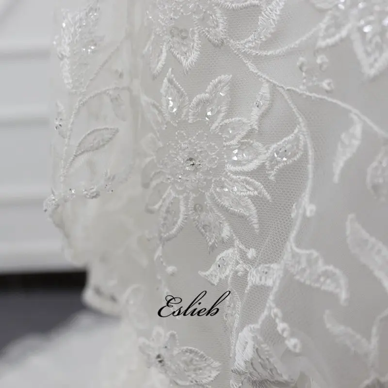 

Eslieb 2019 hot sale newest low price ivory boat neck sleeveless corset wedding dress lace ball gown wedding dress SJ050