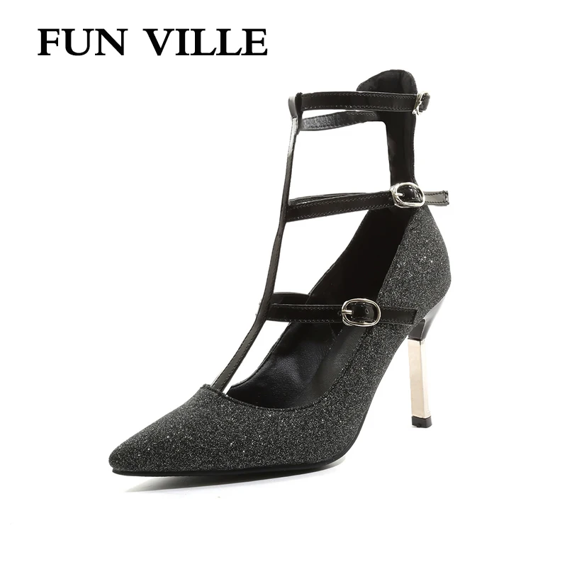FUN VILLE/Новые модные летние женские туфли лодочки женская обувь на высоком каблуке