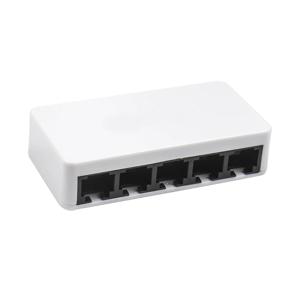 White 5 Порты локальных сетей 10/100 Мбит сетевой коммутатор gigabit настольных моноканальный центр Мощность по кругу проложен микро USB мини-размер - Color: White