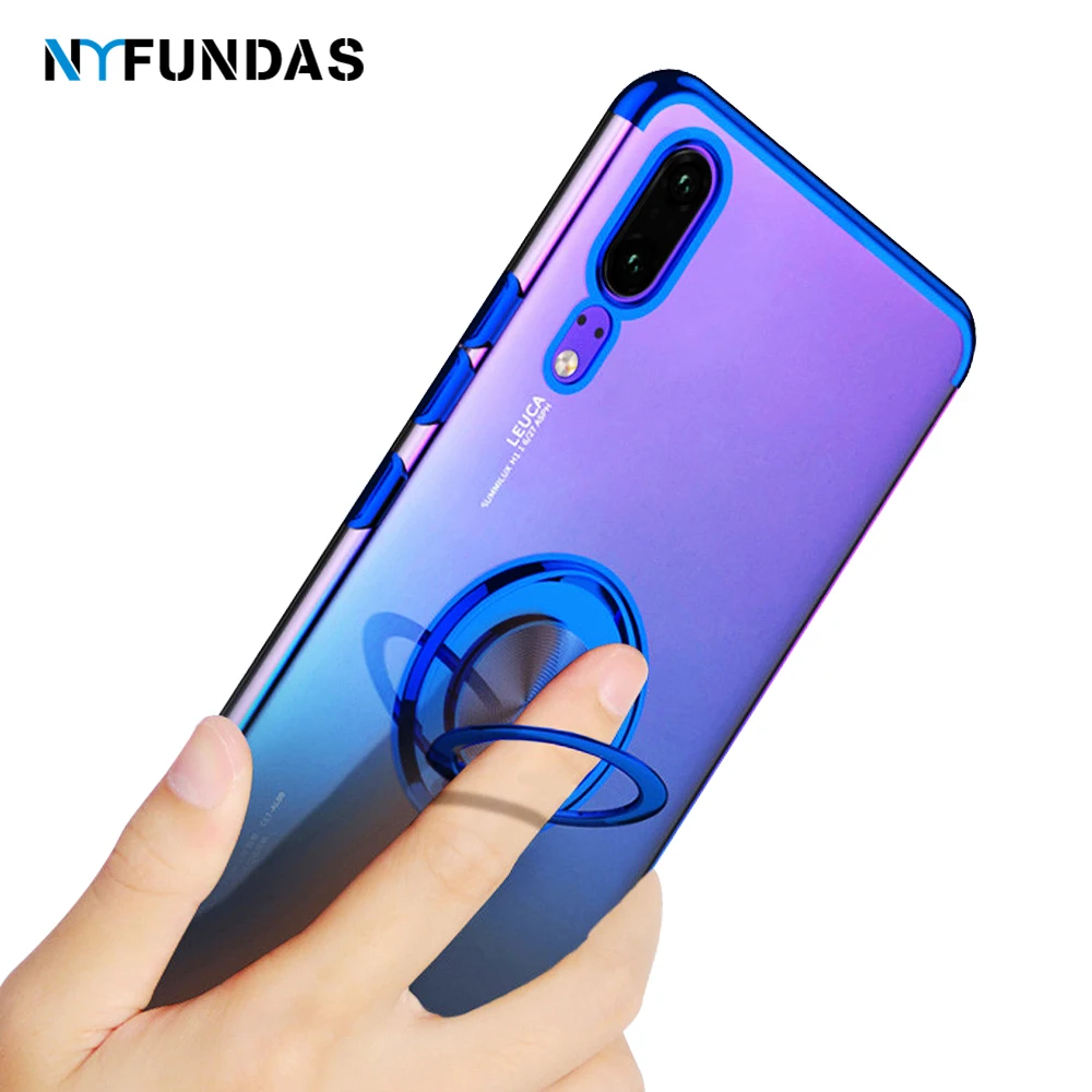NYFundas для huawei p20 lite pro Чехол металлический держатель кольца Магнитный силиконовый