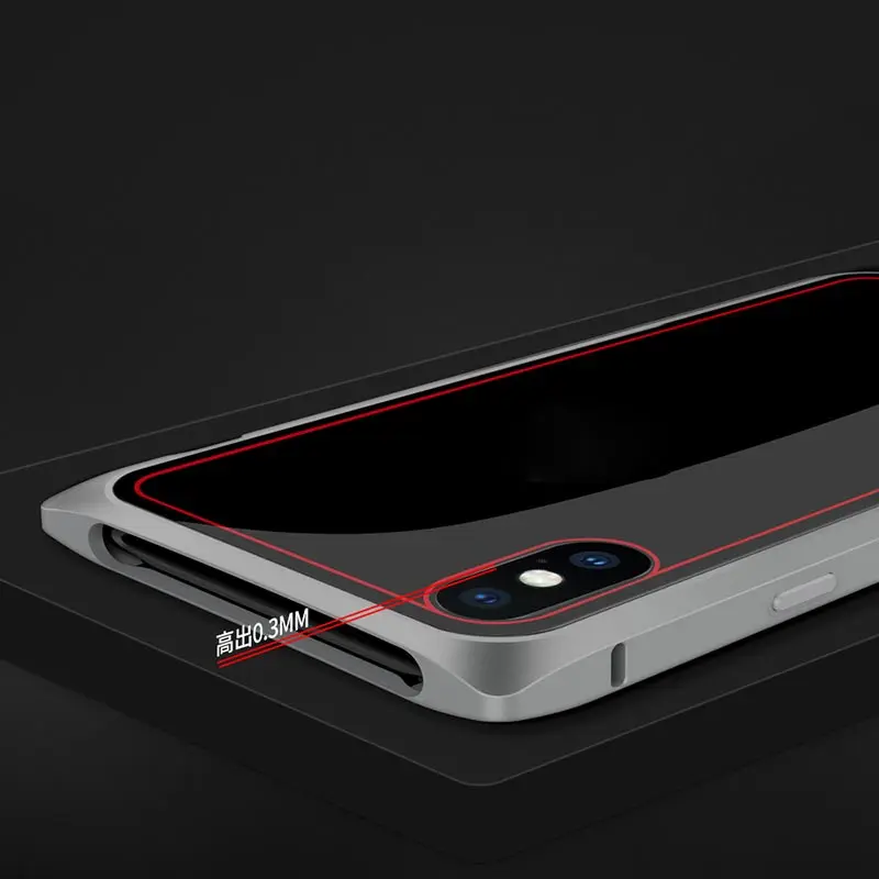 Suntaiho Magnetic Adsorption Phone Case for iPhone X case for iPhone 7 8 Standing Square Magnetic Tempered Glass back Phone case