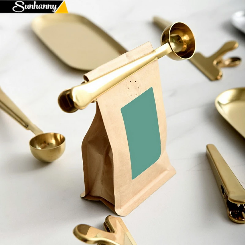 

Sunhanny Multifunction Kitchen Supplies Coffee Scoop With Clip Stainless Steel Tea Coffee Measuring Cup Coffee Scoop Spoon