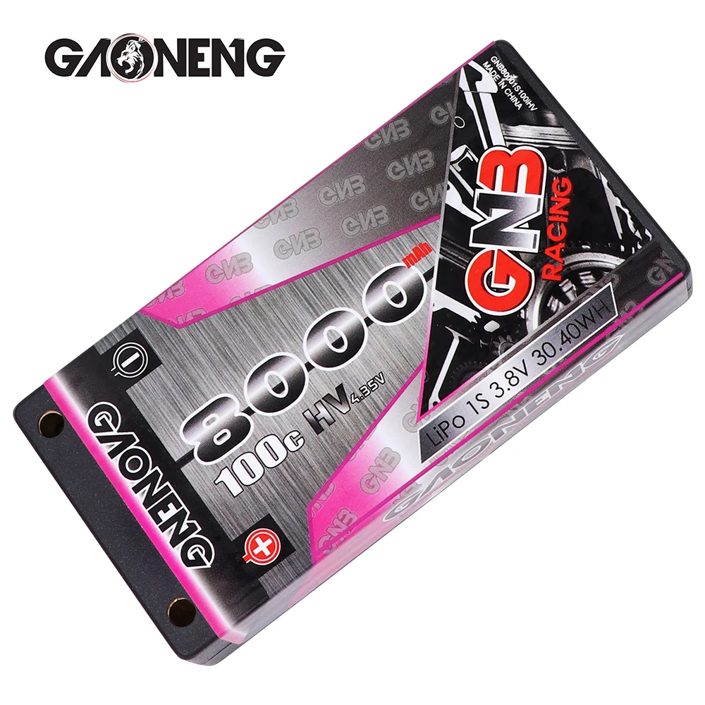 Gaoneng GNB 8000mAh 100C 1S 3.8V HV 4.35V Rechargeable Lipo Battery 4.0mm Banana Plug T for 1:10 RC Car Boat | Игрушки и хобби