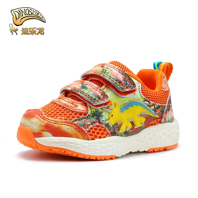 Детские теннисные кроссовки DINOSKULLS весенние сетчатые дышащие с динозавром для