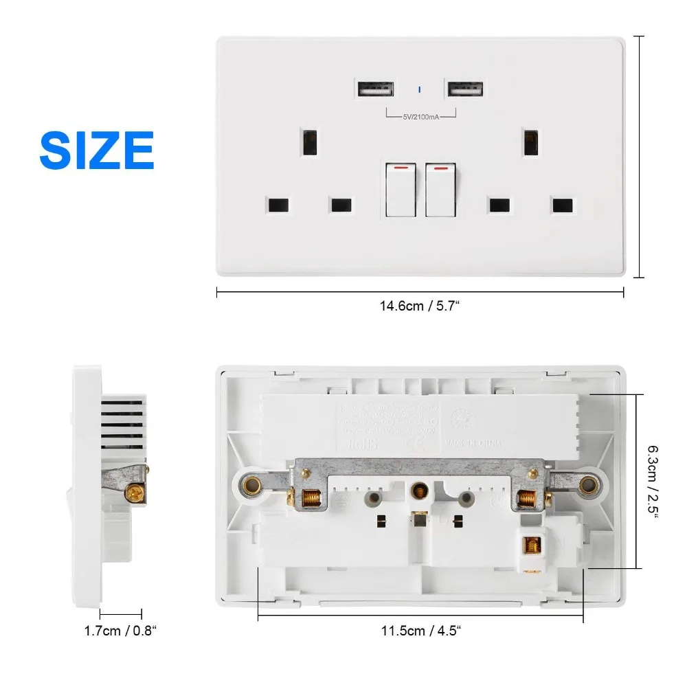 Tuya Smart WiFi в розетке умная розетка 2 независимая управления и USB порта Alexa Google