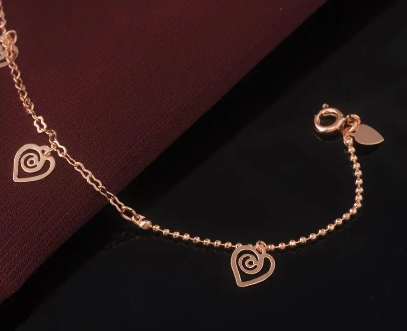 Модный браслет MxGxFam с сердечком розовое золото цвет на лето для девочек|anklet