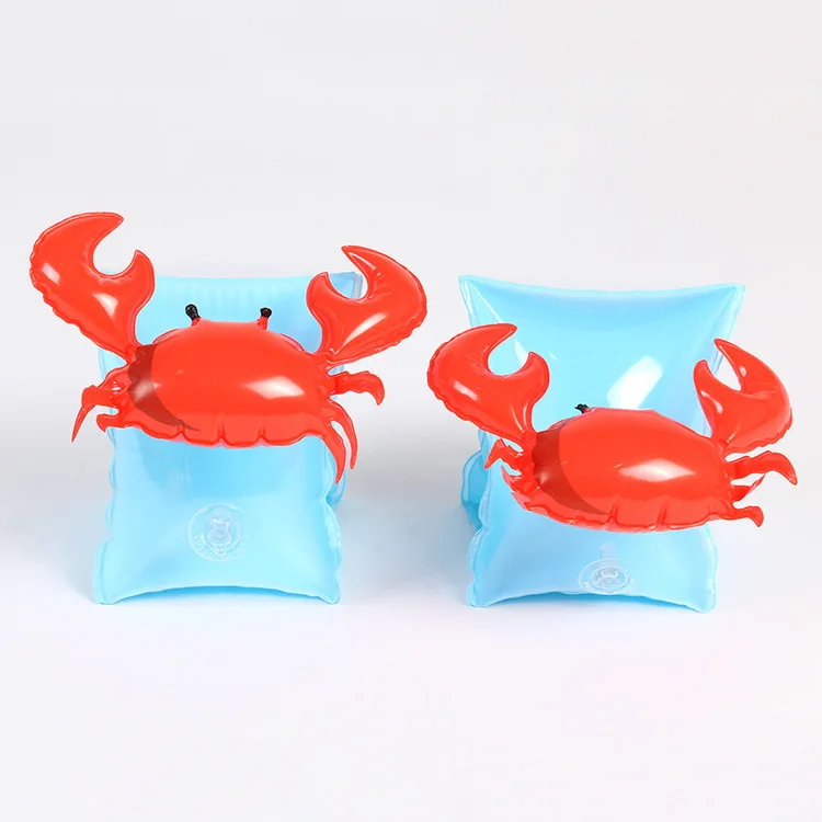 crab 1 пара, кольцо для плавания с фламинго, розовая надувная пляжная игрушка, детская одежда для плавания с рукавом, водные игры - Цвет: crab