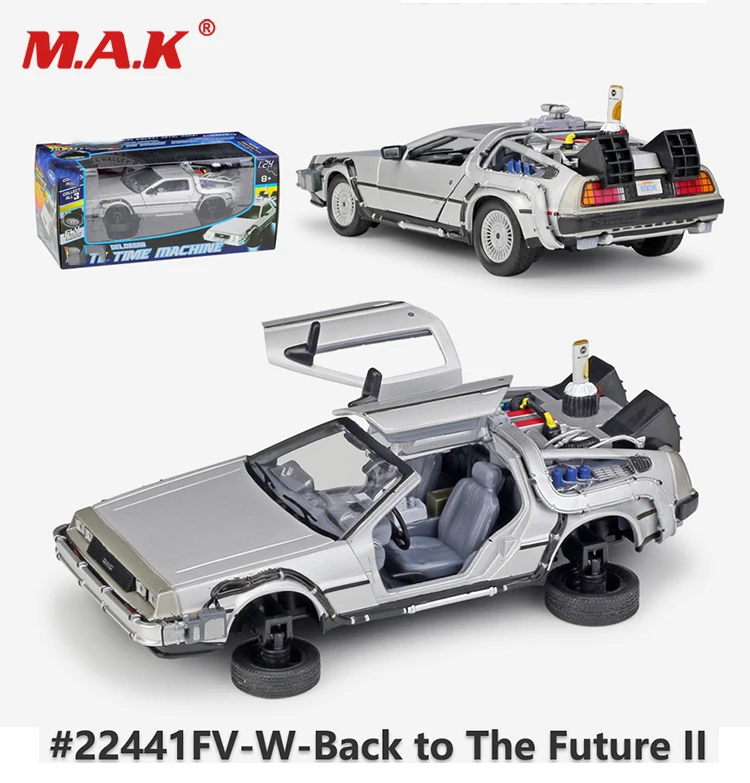 Модель автомобиля из металлического сплава, игрушки, 1:24, литая машина, oart 1, 2, 3, машина времени, DeLorean, DMC-12, модель, welly, Назад в будущее, автомобиль