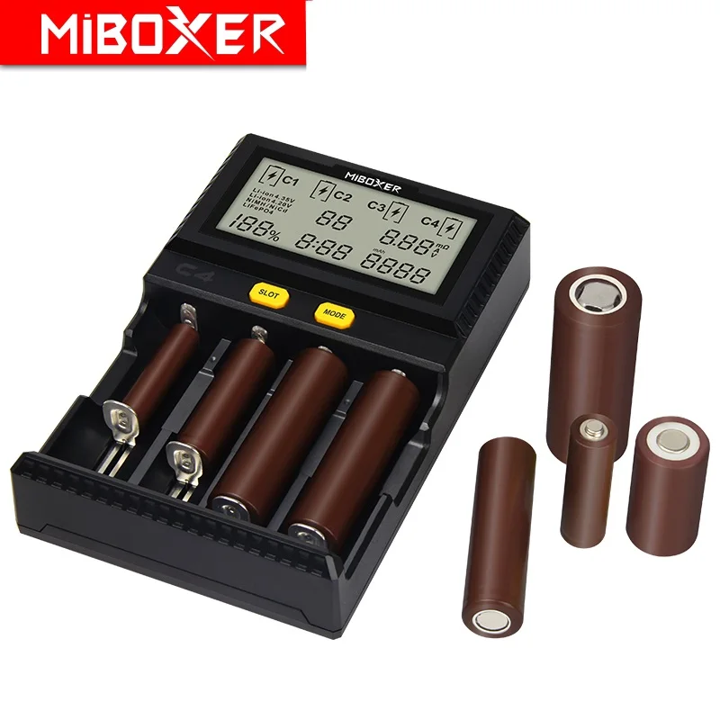 Miboxer C4 1.5A Intelligente LCD Ladegerat fur 18650 26650 18350 20700 16340 AA AAA Li Ion Ni MH Cd DC 12 V Smart Ladegerat|Зарядные