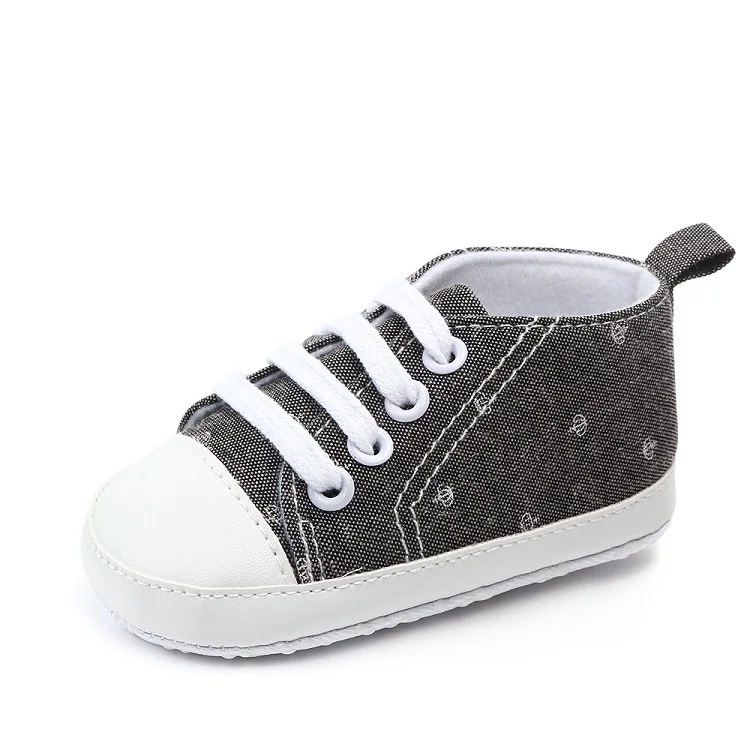 Black crown AiKway Baby Shoes First Walkers Boy Girl Canvas Newborn Baby Casual Shoes Soft Bottom Crown Infant Toddler Shoes - Цвет: Black crown