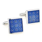 Запонки с голубыми цветами, 1 пара, розничная продажа, Бесплатная доставка, акция