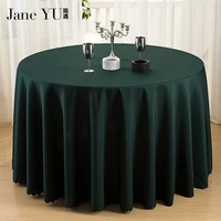 janeyu 100 high quality polyester round tablecloth dining table cloth for hotel office wedding home decoration in solid colors