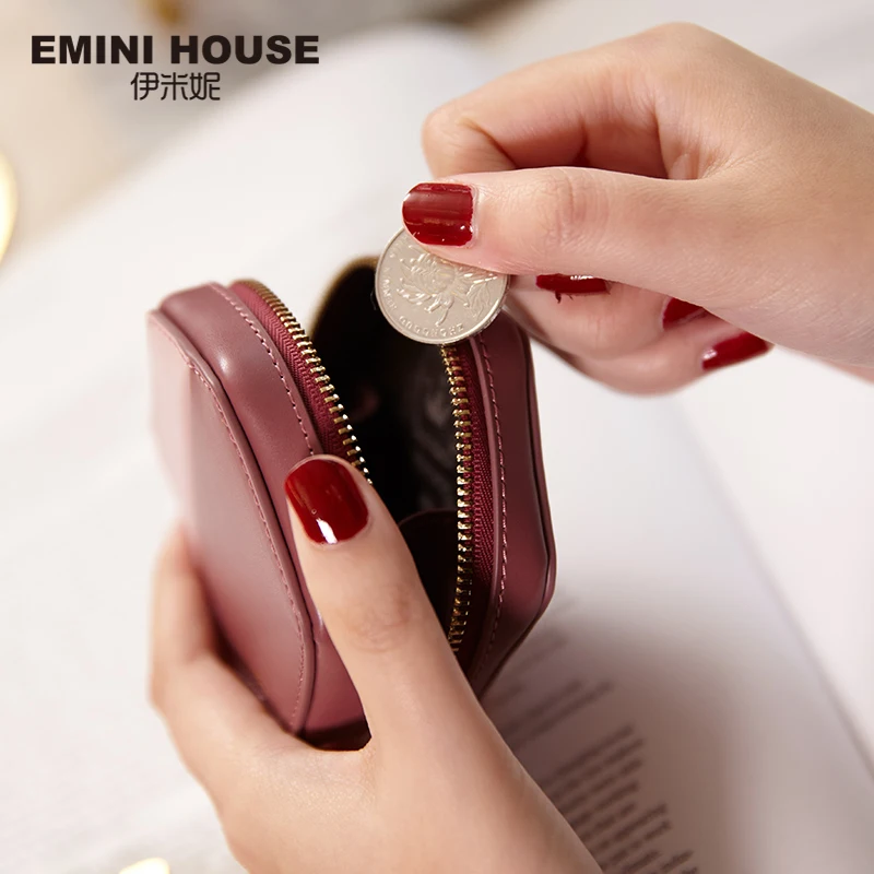 EMINI HOUSE, мини кошелек для монет, Женский кошелек для монет, спилок, кожаный чехол, кошелек для девочек, изысканный дизайн, клатч на молнии