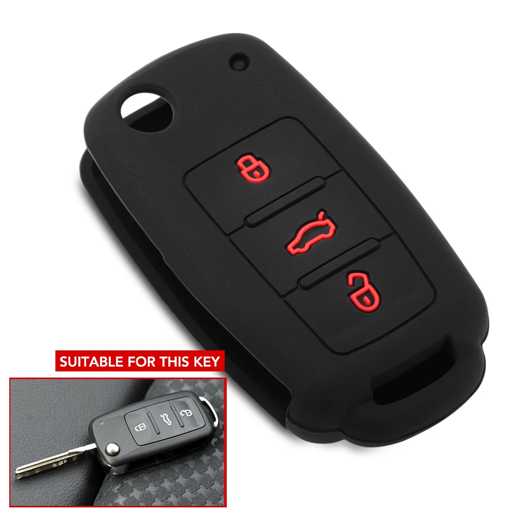 Силиконовый чехол для ключа VW Golf Bora Jetta POLO GOLF Passat Skoda Octavia A5 Fabia SEAT Ibiza Leon|Футляр