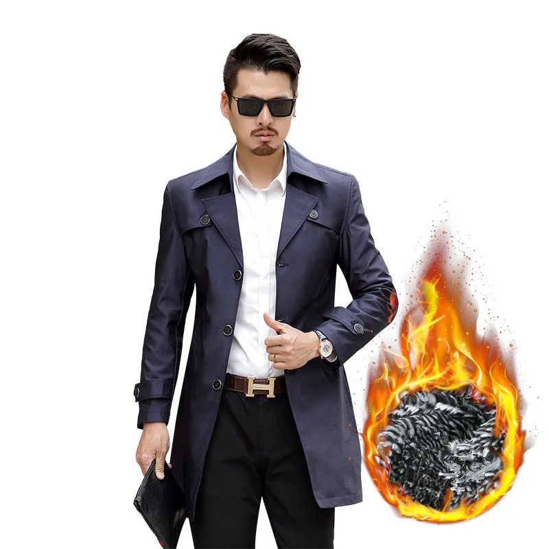Thick Trench Coat Men Classic Single Breasted Mens Long Clothing Jackets &amp Coats British Style Overcoat | Мужская одежда