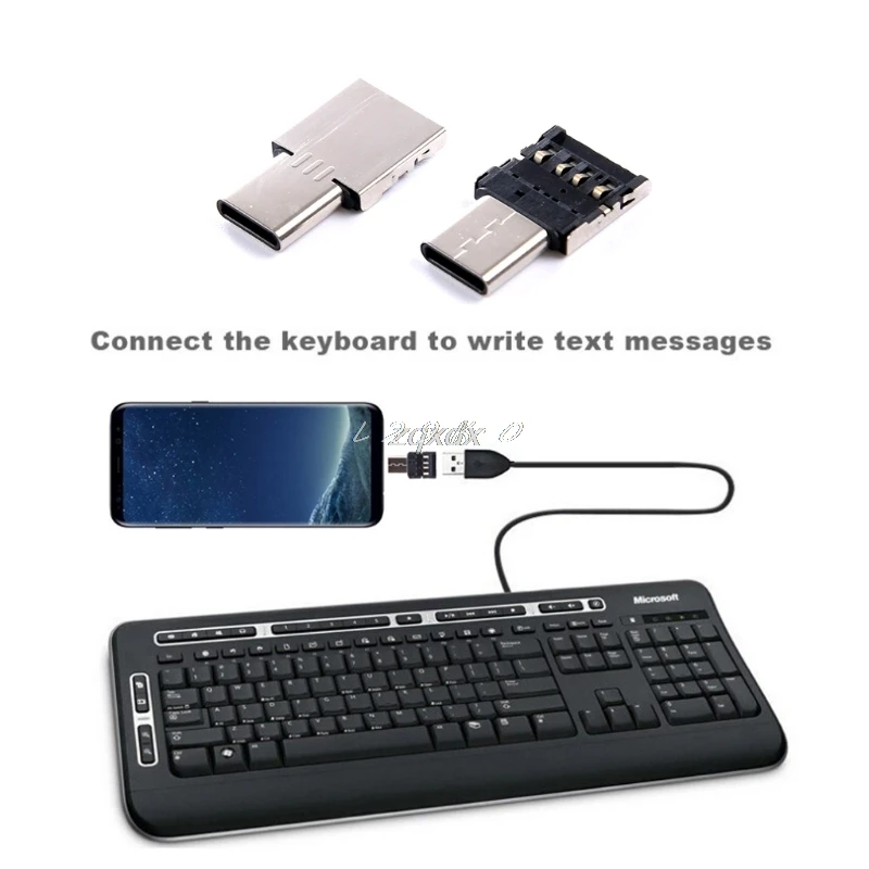 Адаптер с разъемом SIV Type C на USB OTG для флеш накопителя телефонов Samsung XiaoMi Huawei Lenove