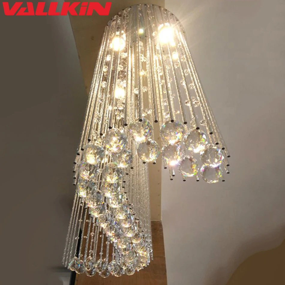 Современные хрустальные люстры S образной формы для столовой Потолочная