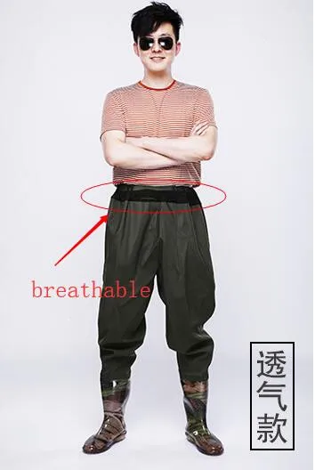 green breathable Рыболовные водонепроницаемые камуфляжные болотные брюки для мужчин и женщин, уличные рыболовные охотничьи противоскользящие ботинки, дышащие брюки - Цвет: green breathable