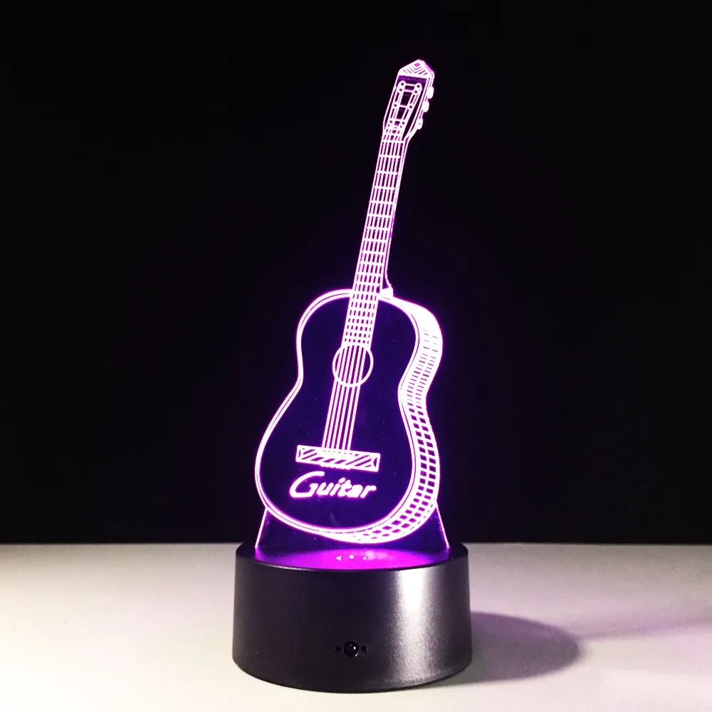 Гитара 7 цветов Rgb лампа 3d визуальные Светодиодные ночные светильники для детей