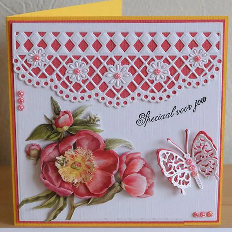 Штампы трафарет для скрапбукинга 3D Цветочная решетка фон резки металла штампы