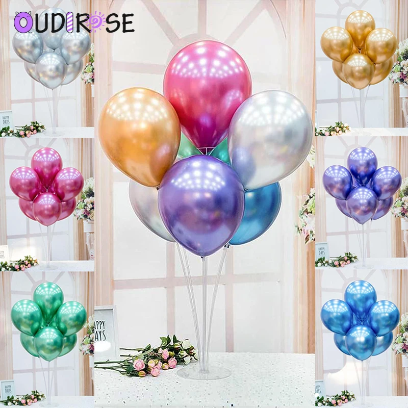 OUDIROSE 7 шт. 12 дюймов металлический латексный шар для дня рождения свадьбы