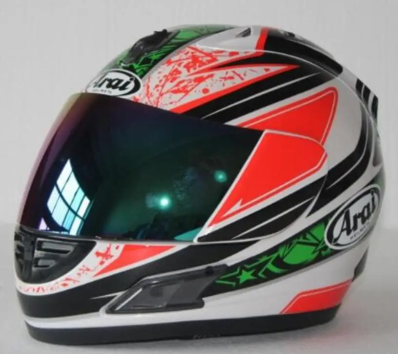ARAI RX-7 высокого качества Полный шлем мотоцикла. Ветрозащитный Теплый гоночный шлем, Capacete - Цвет: Золотой