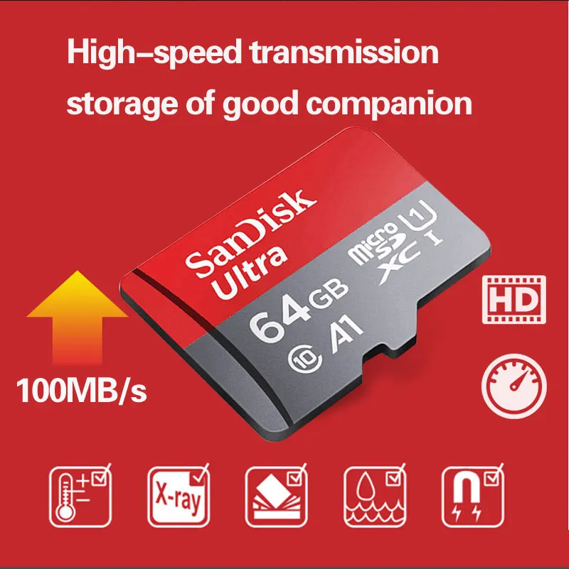Двойной Флеш-накопитель SanDisk Micro SD карта, карта памяти Micro SD Class10 карты памяти 16 ГБ 32 ГБ 64 Гб 128 ГБ до 100 МБ/с. Uitra C10 cartao de memoria samrtphone день студенты