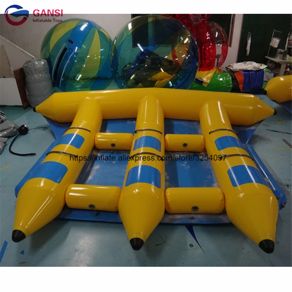 Цветная надувная лодка на 6 человек летающая рыба для морской спортивной игры