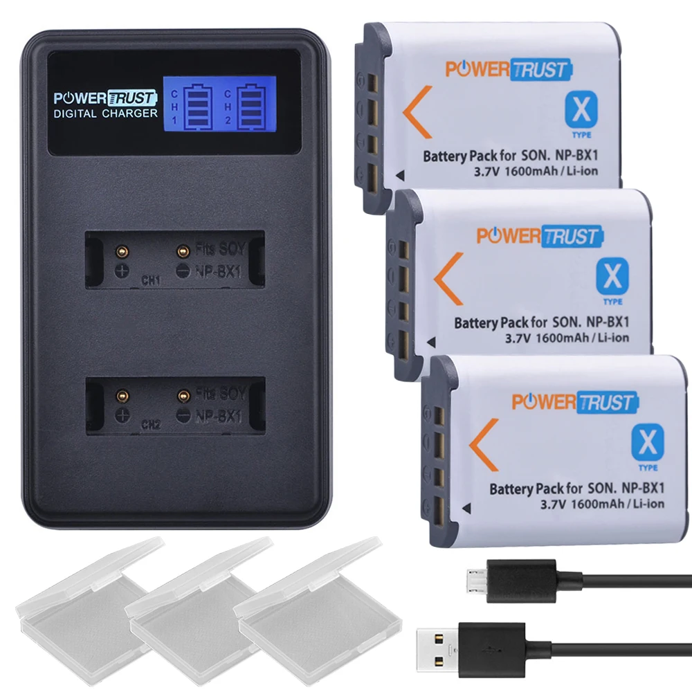 3 шт. аккумуляторная батарея с ЖК дисплеем|np bx1|np bx1 batterycharger sony np-bx1 |
