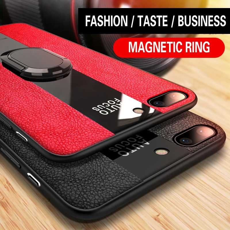 Wholesale Car Magnetic ring holder Phone Case For OPPO R15 R9 R9S R11 R11S R15X R17 Pro A57 A59 A83 A5 A7 A79 Leather case |