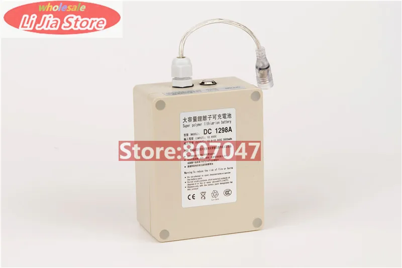 Водонепроницаемый AC/DC 12V 9800 мА/ч Ёмкость Перезаряжаемые Li-Ion Батарея прочный